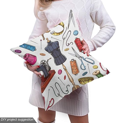 Miniatura 109 de Lunarable - Tela para amantes de perros de The Yard, patrón divertido de animales de dibujos animados en posiciones caprichosas estirando y Beige y