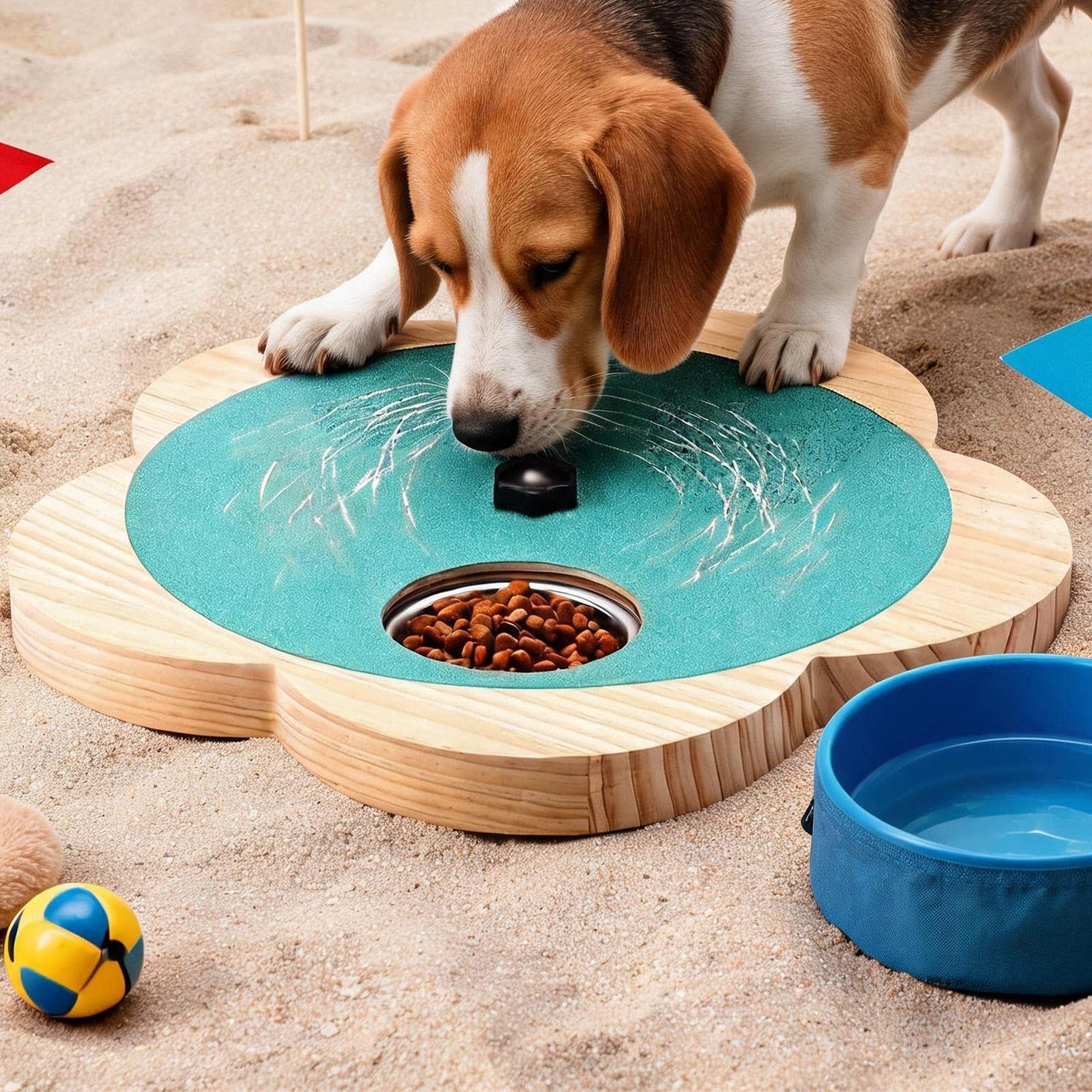 Tiragraffi per cani con scomparto per dolcetti, resistenza interattiva