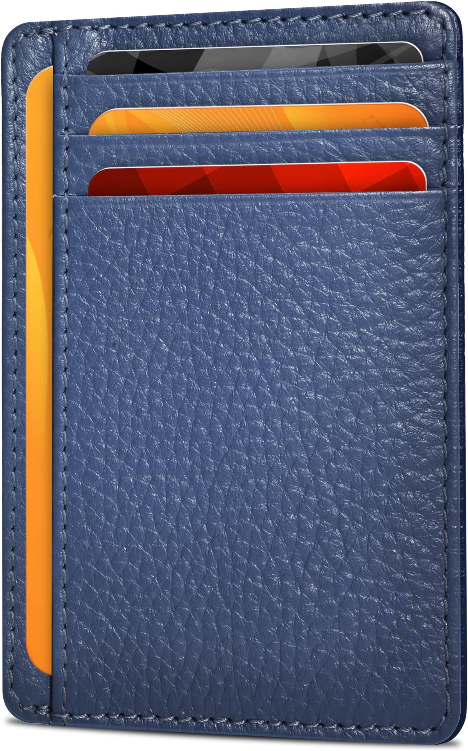 Oak Leathers Leather Slim Minimalist Wallet for Men & Women RFID Front Pocket Leather Card Holder Wallets (Purple)