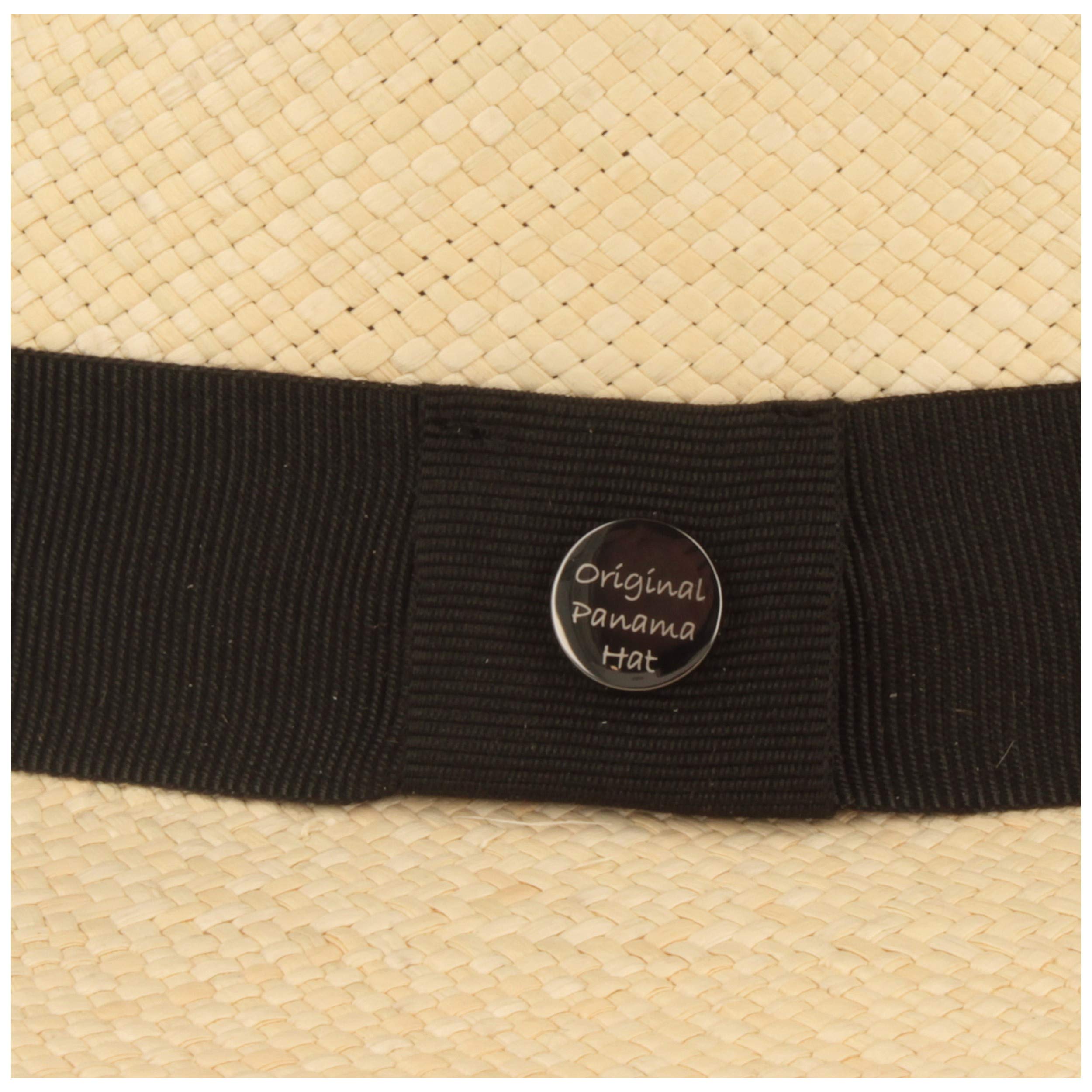 Breiter ORIGINAL Panamahut Strohhut aus Ecuador Lederband Handgeflochten Hut UV-Schutz Bruchschutz Sonnenhut