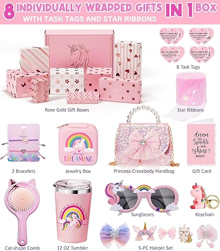 Miniatura 9 de Juguetes de unicornio para niñas de 4 a 6 a 8 años, caja de regalo de graduación preescolar para jardín de infantes, regalo de cumpleaños para niñas