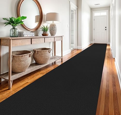 Vista 393 de EARTHALL - Tapete tejido lavable con parte trasera de goma, tapete trenzado de algodón antideslizante para interiores para entrada, pasillo, cocina