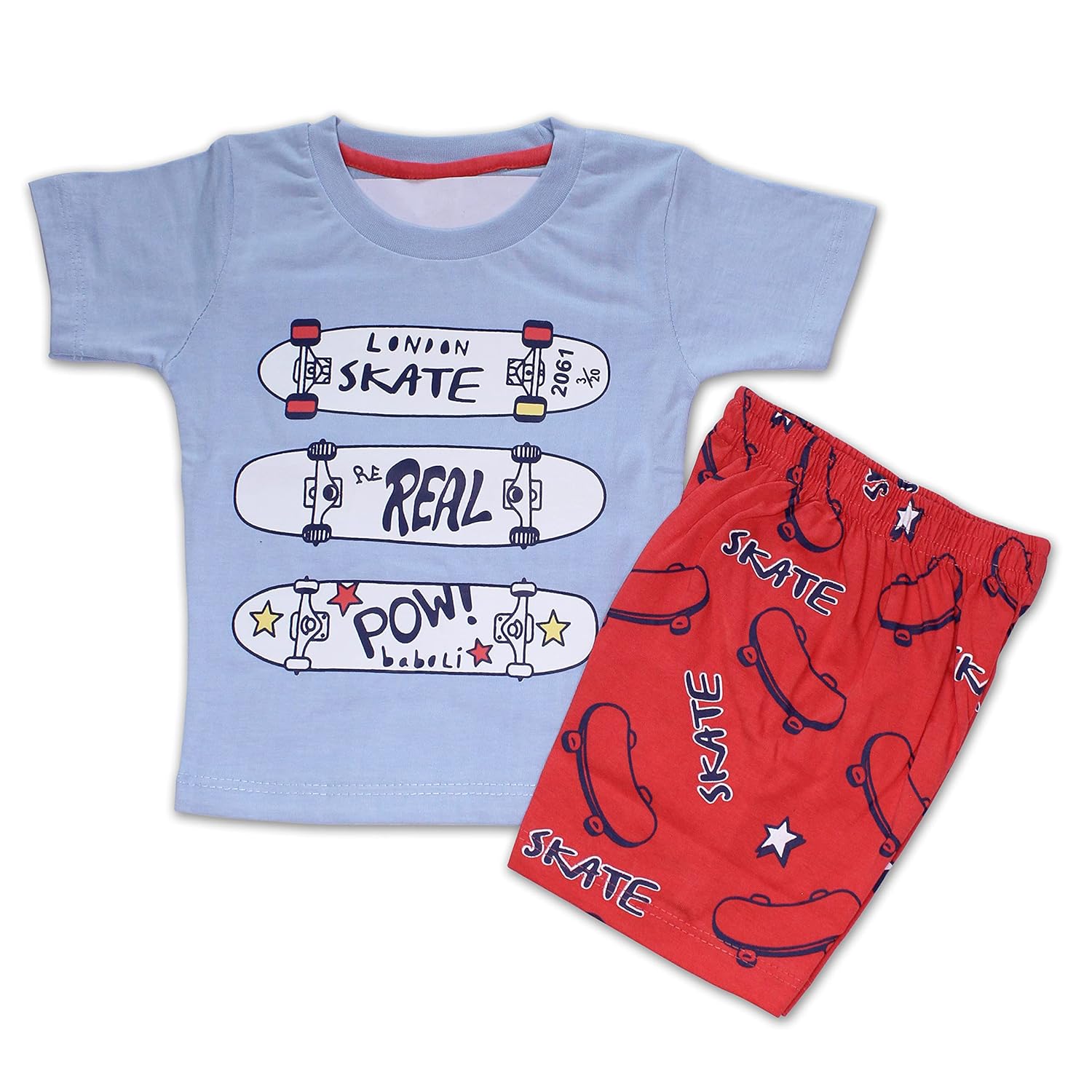 DIO LUSSO Cotton T-Shirt And Shorts Clothing Set for Baby Boy and Girl Cotton T-Shirt & Shorts Coord Set Child DIO LUSSO Cotton T-Shirt And Shorts Clothing Set for Baby Boy and Girl Cotton T-Shirt & Shorts Coord Set Child