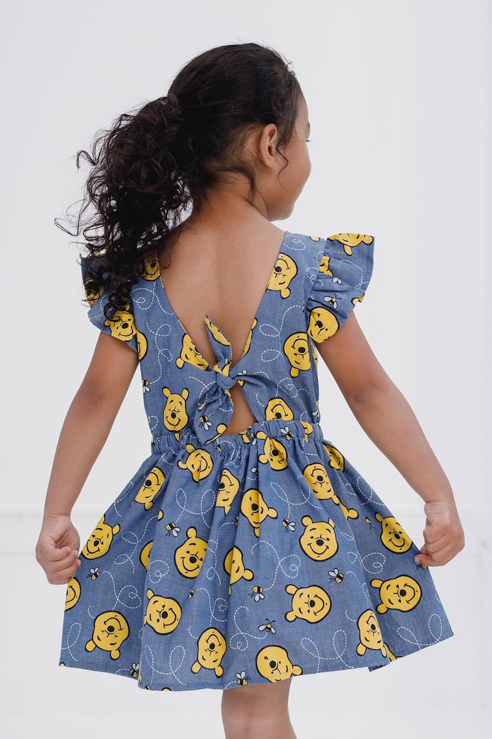 Disney Floral Chambray Skater Dress Newborn to Big Kid Sizes (0-3 Months - 14-16) - Image 4