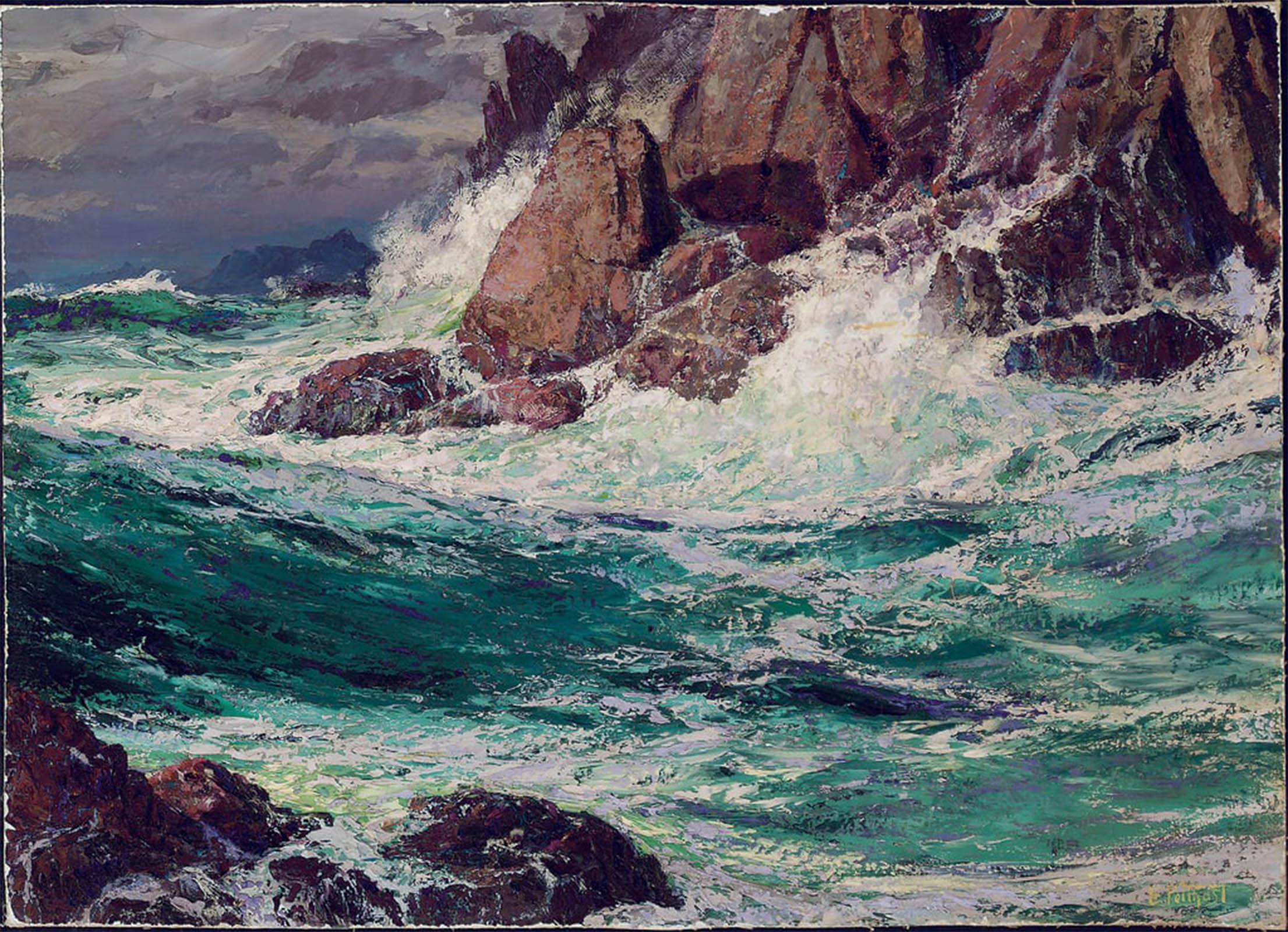 POSTERIIk Vintage Print Pop Art Landscape Artwork Stormy Seas by Edward Henry Potthast Art Prints for Office Home Decor 60x90cm