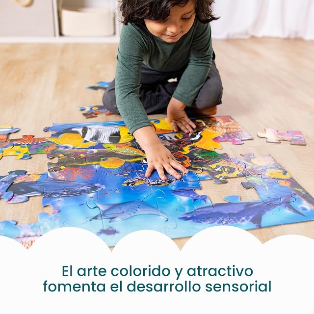 Foto 5 de 8 de Melissa & Doug - Puzzle de piso de paisaje submarino, 48 piezas, 60 cm x 90 cm, regalo fantástico para niñas…
