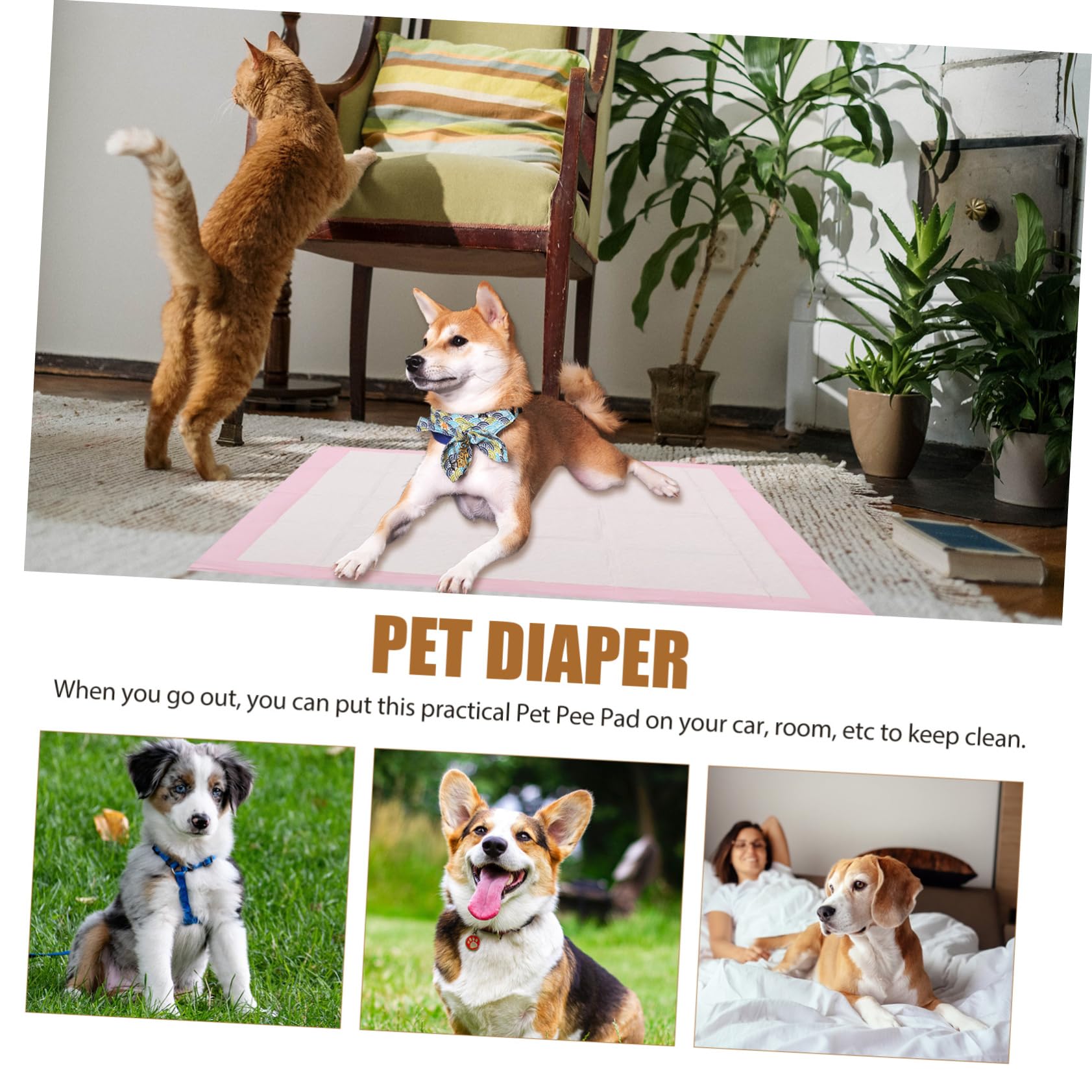 Happyyami 40 Stück Rosa Hundetrainingsunterlagen für Hunde 60cm X 60cm Wasserabsorbierend und Saugstark für Ältere Hunde und Training
