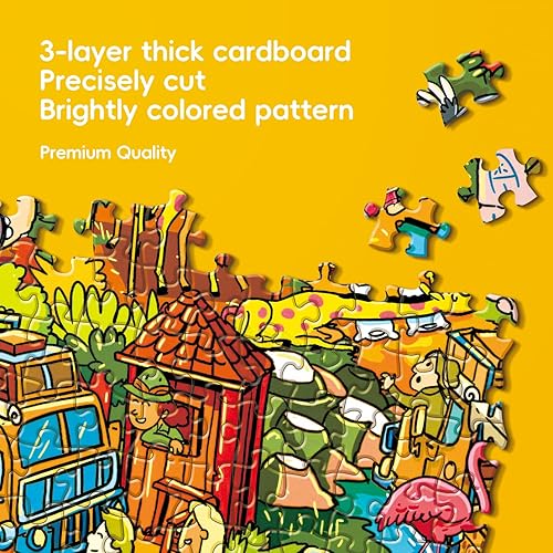 Miniatura 2 de Rompecabezas para adultos, 1000 piezas de rompecabezas de paraíso animal, pintura de dibujos animados, rompecabezas desafiantes para actividades