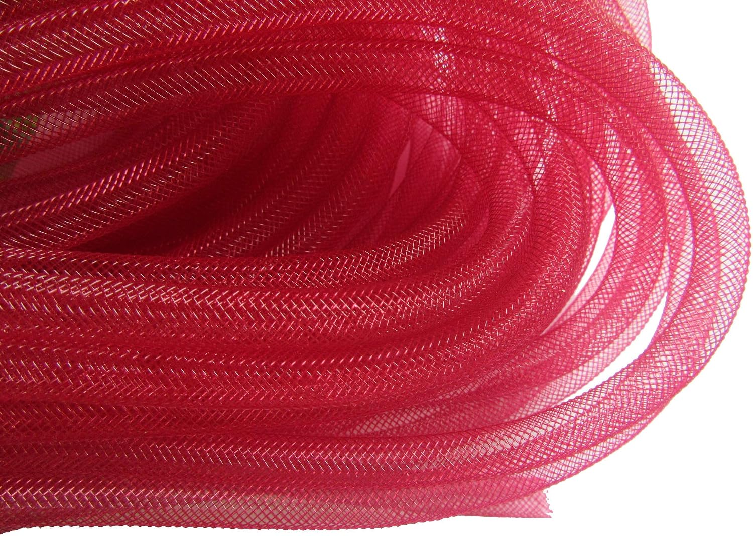 YYCRAFT One Roll 30 Yards Solid Mesh Tube Deco Flex for Wreaths Cyberlox CRIN Crafts 8mm 3/8 Inch(NO FOIL)-Brown