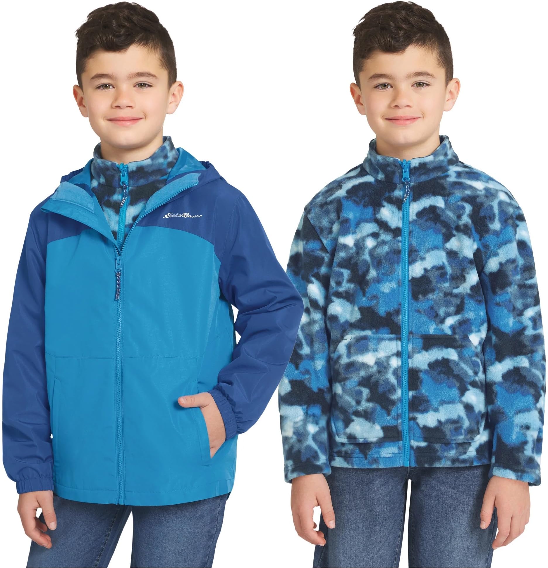 Eddie Bauer Youth Lone Peak 3 in 1 Jacket (US, Alpha, X-Large, Regular, Swedish Blue)