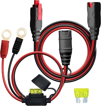 GC002 + GC004 X-Connect fit for NOCO Battery Charger Accessories,M6 1/4in XL Eyelet Terminal,10.5 + 1.8 Ft Extension Smart Batteries Trickle Chargers Cable