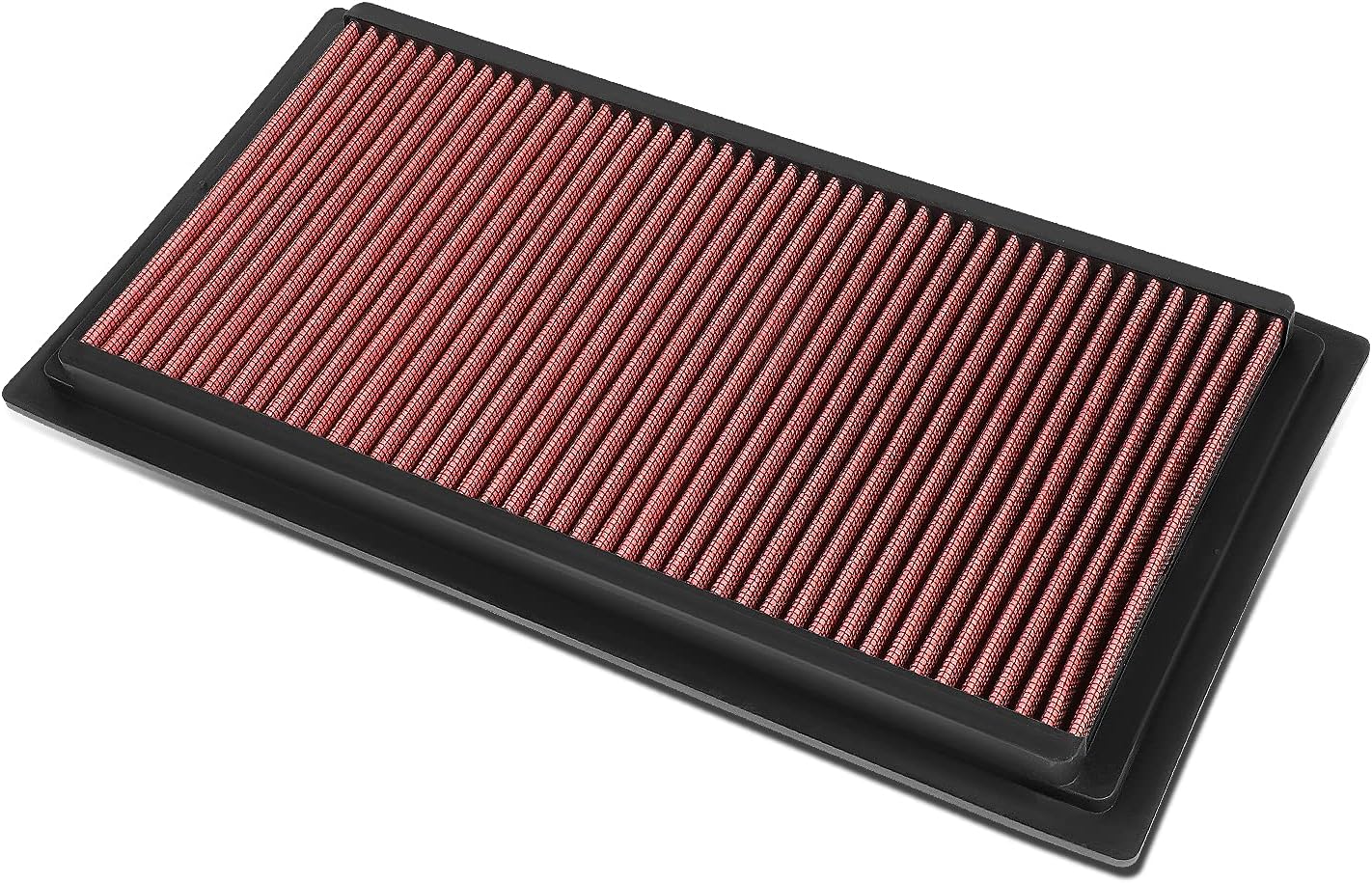 Auto Dynasty High Flow Engine Air Panel Filter Drop-in Reusable & Washable Compatible with Jeep Compass Patriot Dodge Caliber 1.8L 2.0L 2.4L 07-10, (Red)