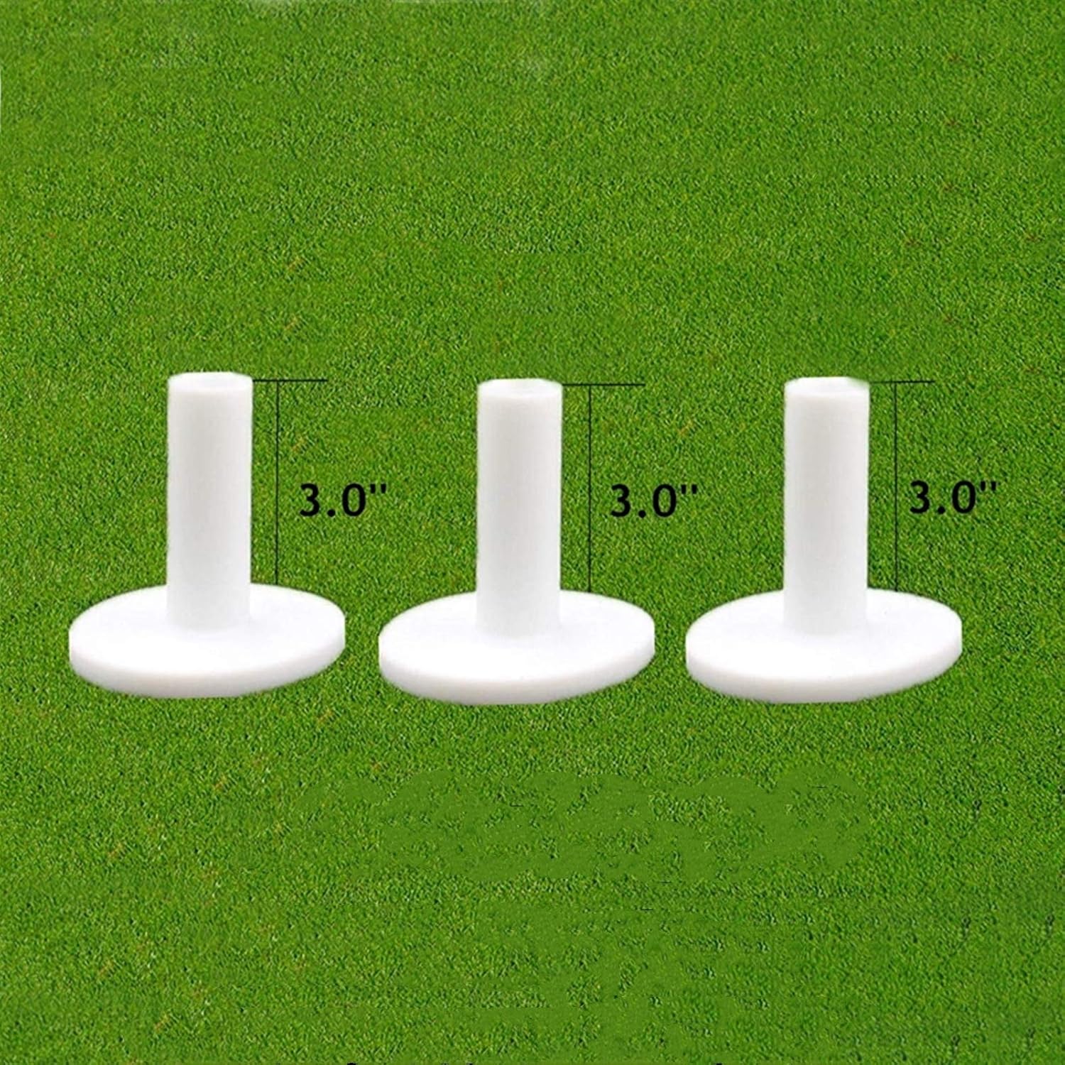 FINGER TEN Golf Rubber Tees Driving Range Value 3/4 Pack, Mixed or Same Size 1.5’’ 2.25’’ 2.75’’ 3’’ for Practice Mat