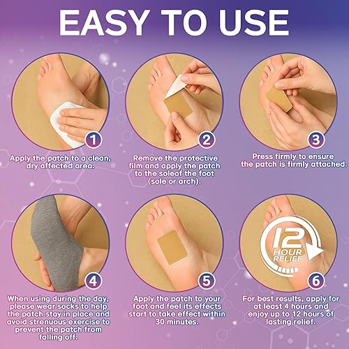 Miniatura 7 de Alivio de la fascitis plantar, alivio natural de molestias en el talón para fascitis plantar, 12 horas de fuerza máxima de calor profundo, calmante