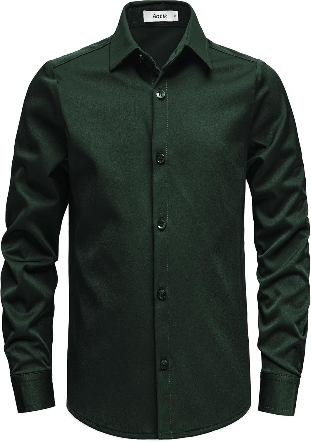 AOTIK Boys Stretch Wrinkle Free Dress Shirts Button Down Shirt Long Sleeve Formal School Uniform Shirts