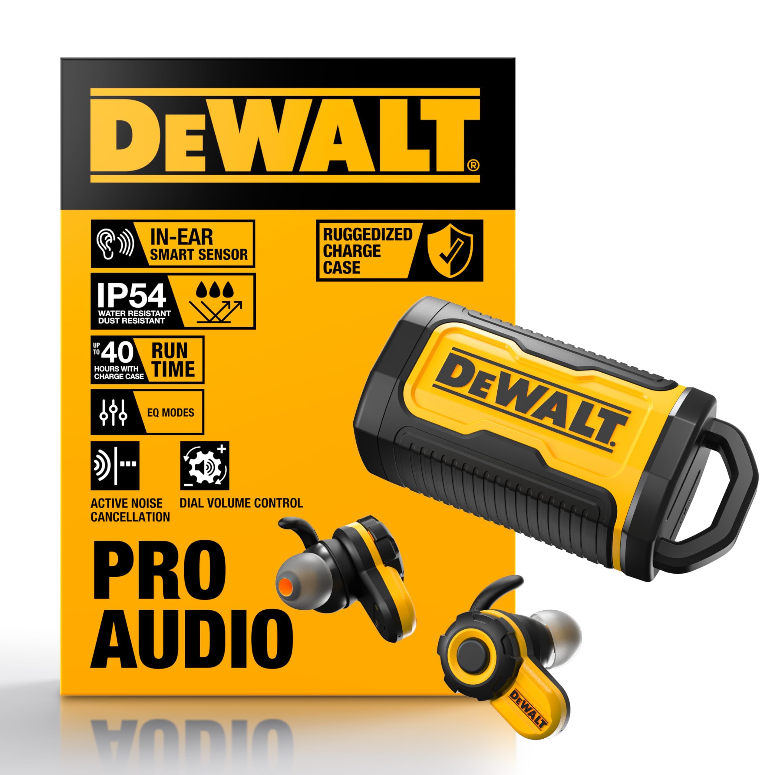 DeWALT ワイヤレスイヤホン Amazon.com: DEWALT Heavy Duty True Wireless Ear Buds, Bluetooth