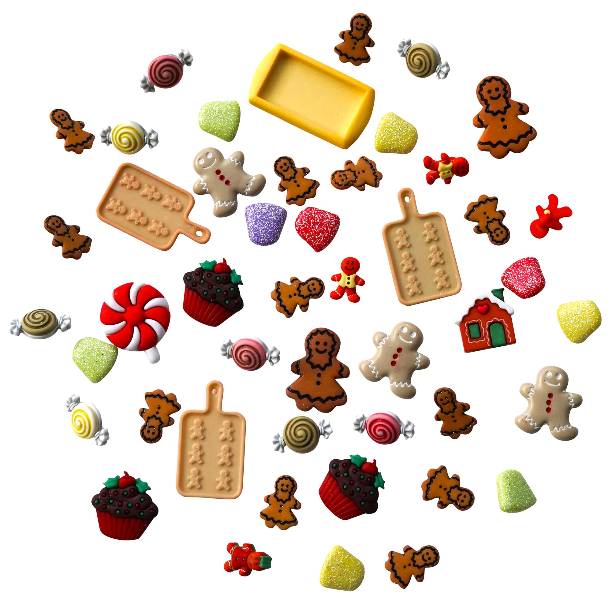 Buttons Galore Gingerbread Super Value Pack Craft Buttons, Brown 50 Pack