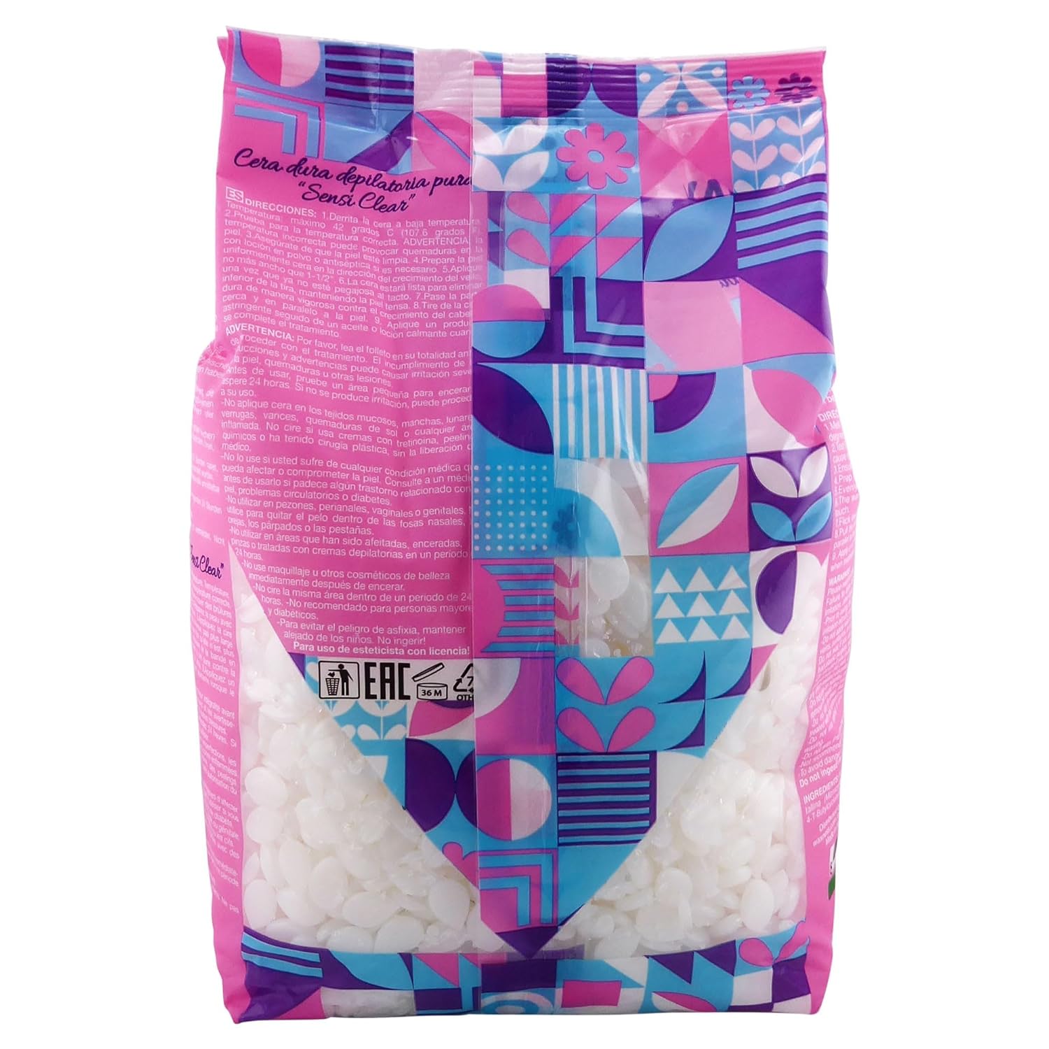 Waxness RUSSIAN PEARL (Creamy Formula) and SENSI CLEAR (Gel Formula) Rosin Free Hard Wax Beads 2.2 lb / 1 kg Pack of 2 For Hair Removal, Made in Italy