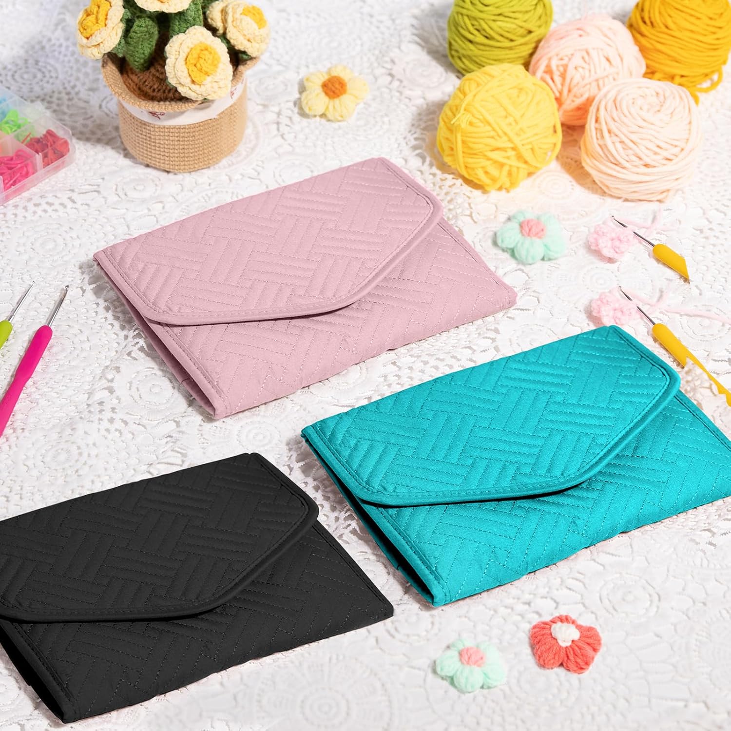 MYBAGZING Crochet Hook Case - Foldable Organizer - Knitting & Crochet Supplies Accessory