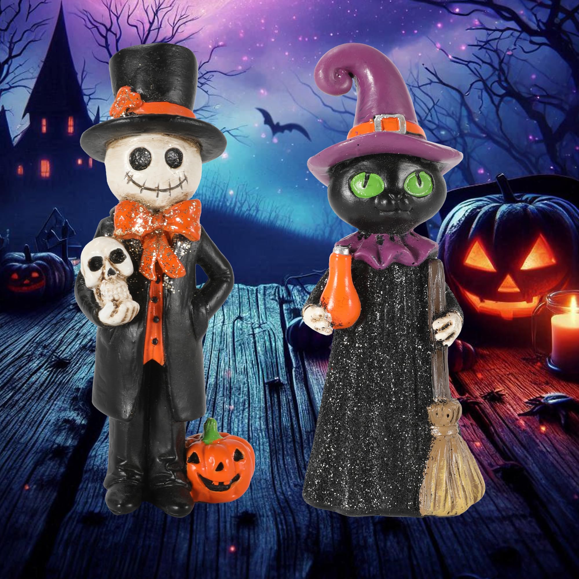 Amazon.com: GoGnome Cute Halloween Decor - 2-Pack 4.5'' Resin