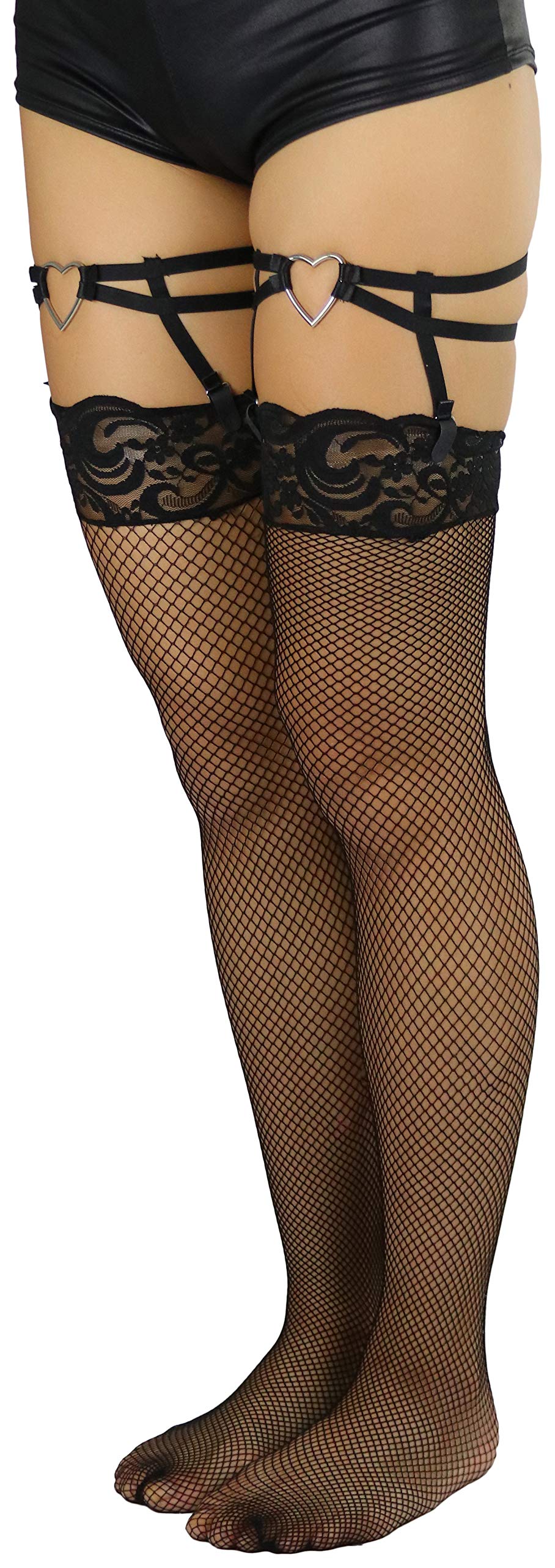 ToBeInStyle - Suspender con corazón para mujer - Negro - Talla única