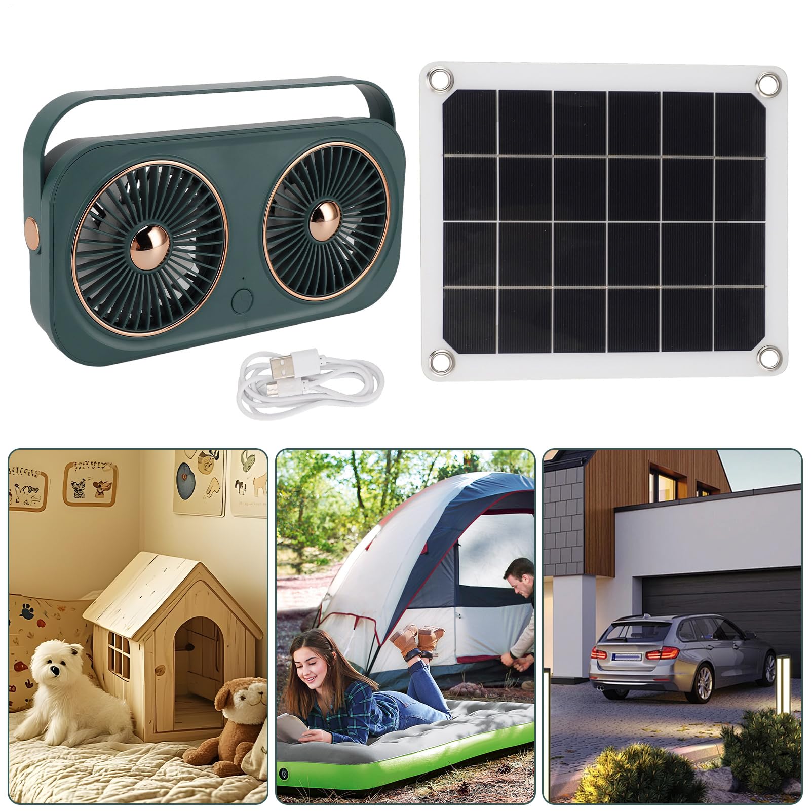 Ventilateurs solaires pour la maison | Ventilateur d'échappement pour poulailler, avec batterie, économe en énergie, portable, résistant aux intempéries, pour serre, abri de jardin, grange