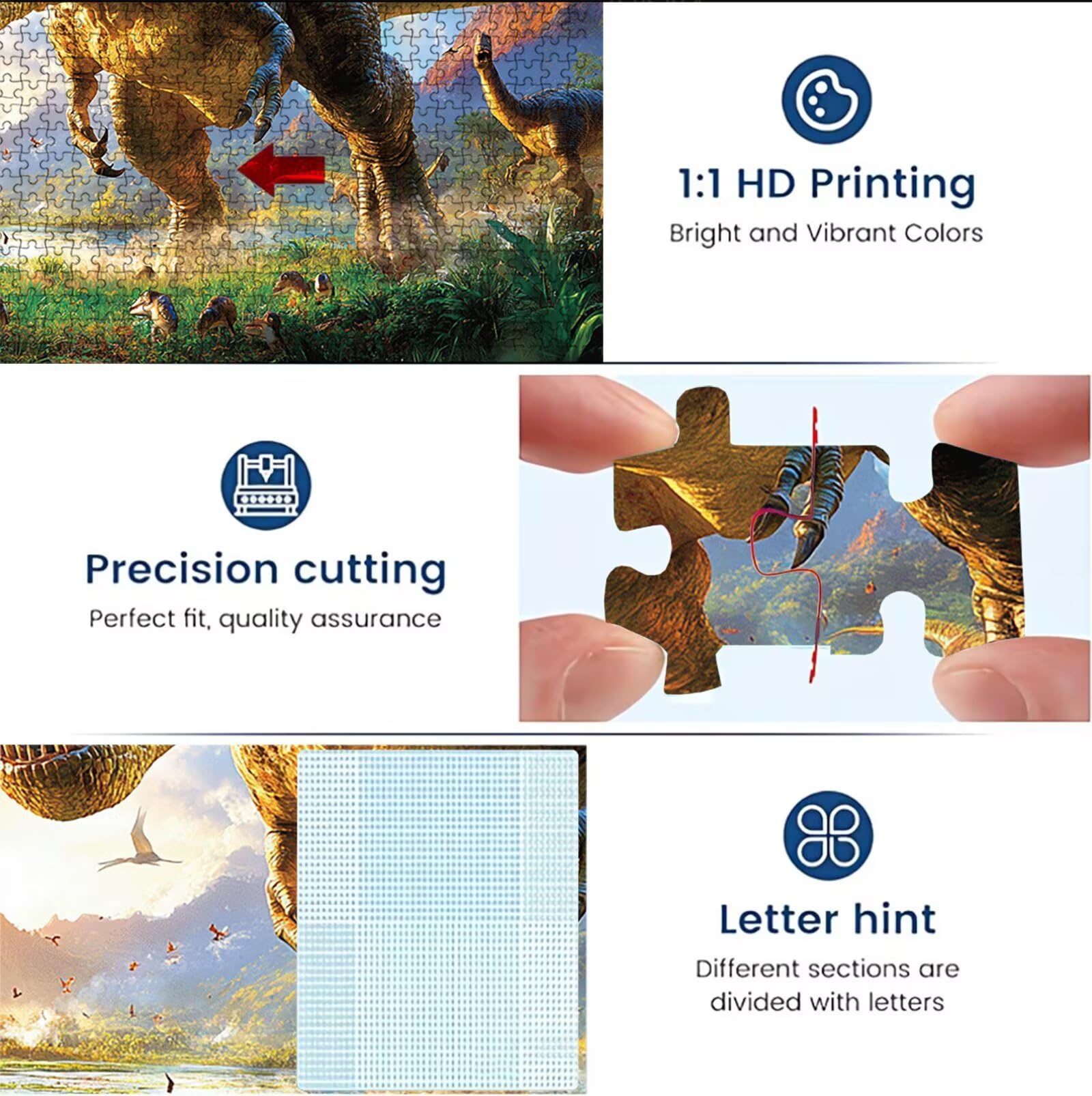 Puzzle 5000 sztuk dinozaurów zwierzęcych(3) - Duże drewniane puzzle - Puzzle 5000 elementów dla dorosłych - gra inteligencyjna - z wykwintnym pudełkiem do pakowania - precyzyjne cięcie - wystrój domu