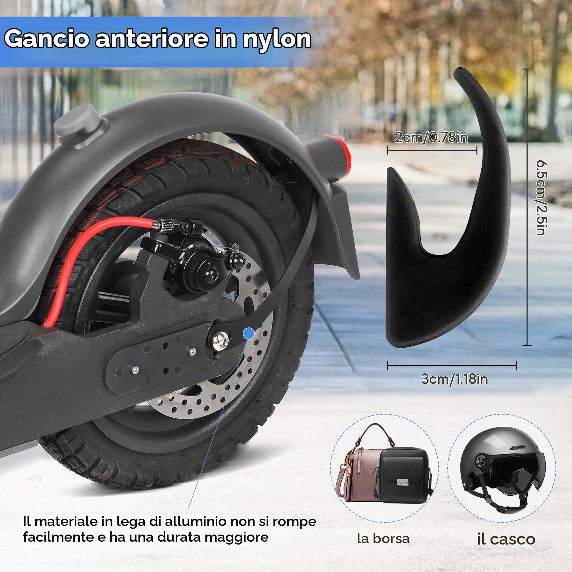 Parafango Posteriore per Monopattino Elettrico Xiaomi M365 Pro2/Pro/1S/Essentia，Parafango Posteriore per Scooter con Luce Posteriores LED/Riflettori e Ganci，Accessorio di Ricambio Xiaomi