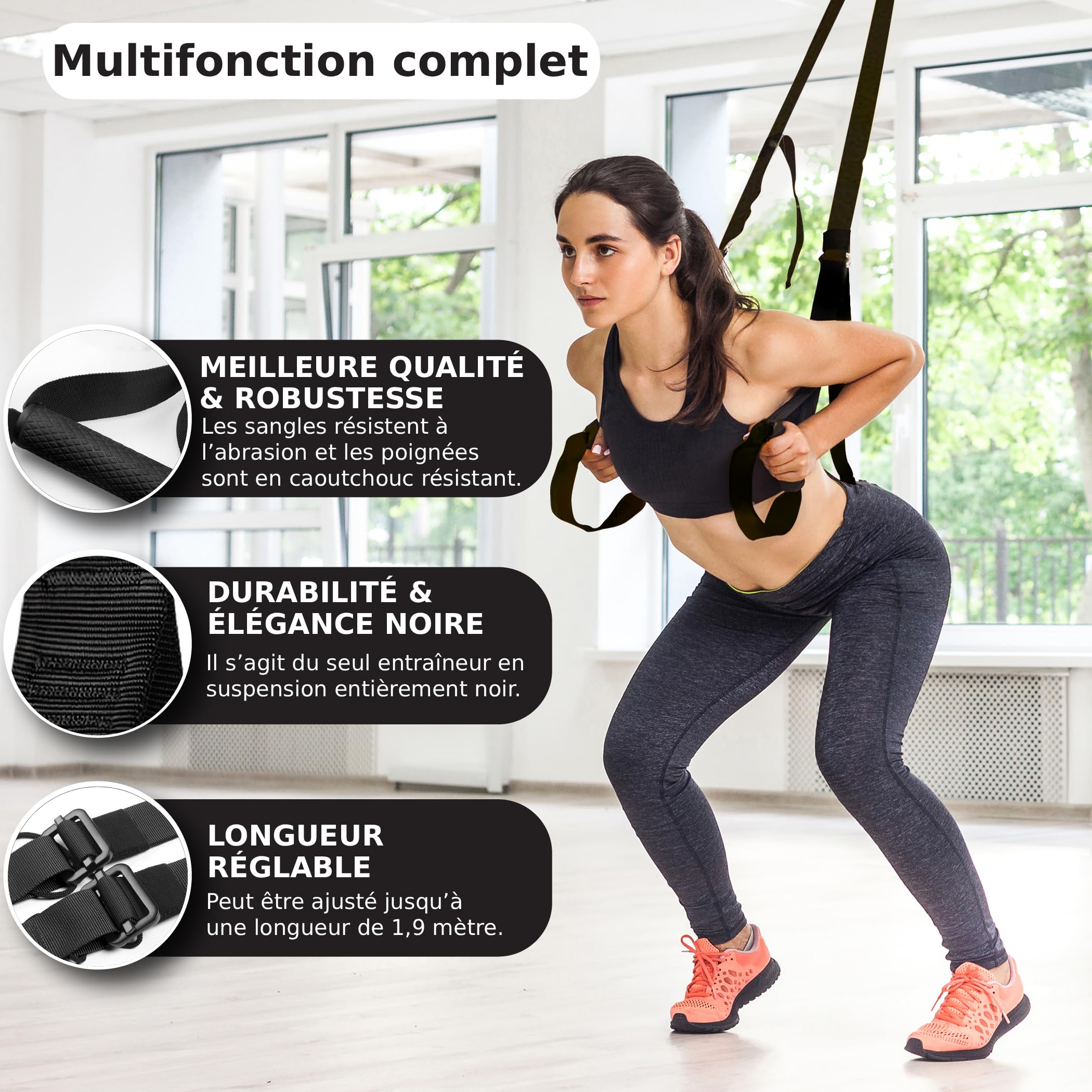 Breaking Limits Sangle de Suspension - Sangle Musculation - Sport Kit Musculation Maison - Sangles Trainer - Accessoires Homme et Femme
