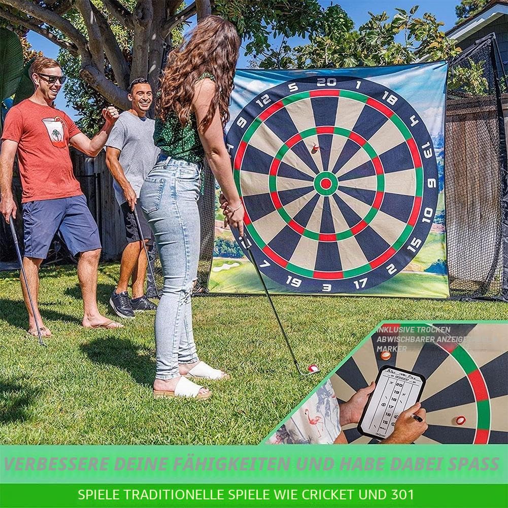 Golf Chipping Game with Sticky Balls and Darts, Golf Practice Mat Kits Indoor Outdoor Golf Accessories for Adult Family Yard Game
