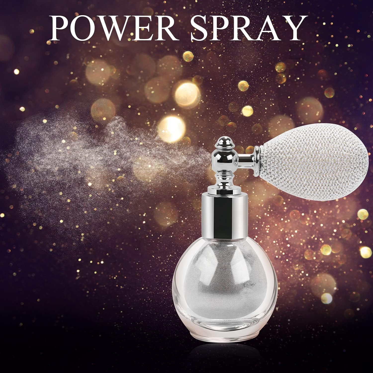 Harapu Aooba Glitter Powder Makeup Spray, Gloss Powder Spray for Face and Body, Attention Seeker (White Silver) : Beauty & Personal Care