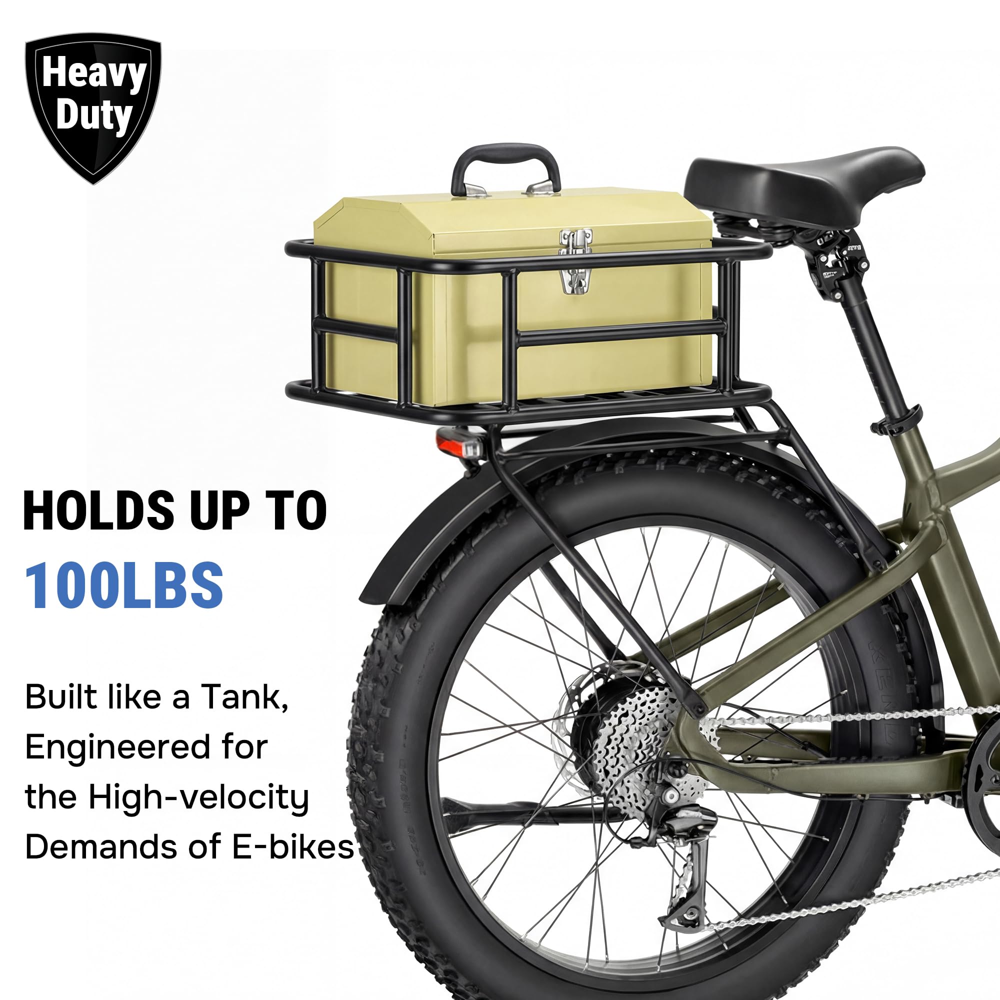 electric bicycle with basket RoakyRoasy Large E-Bike Rear Basket, Heavy Duty Steel Frame, Holds 100 lb brand_fish snax lures Back to work Women's giving it a polished Color:CRIMSON