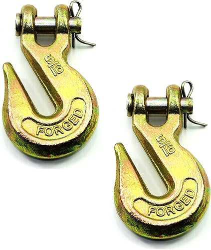 Paquete de 8 ganchos de agarre de horquilla de 516 pulgadas, grado 70, acabado de cromato amarillo