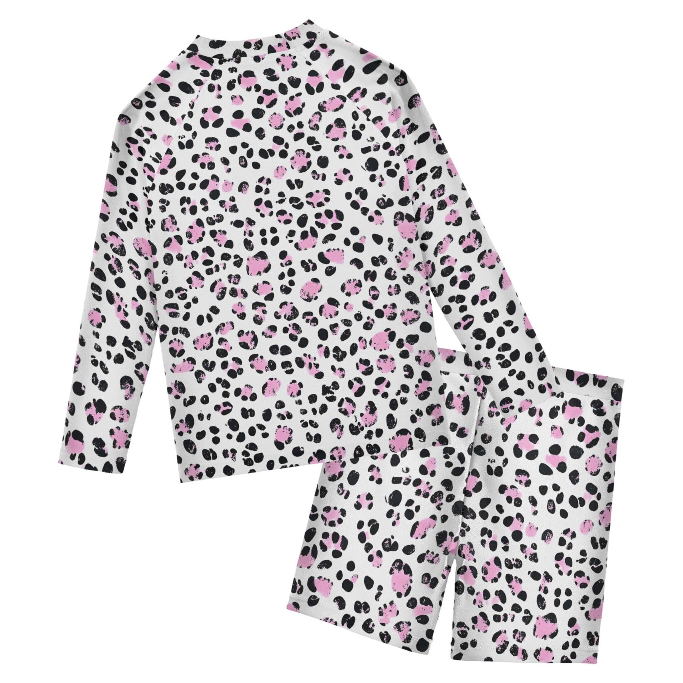 Pink Leopard Toddlers and Baby Boys' Swimsuit Trunk and Rashguard Set B0403618