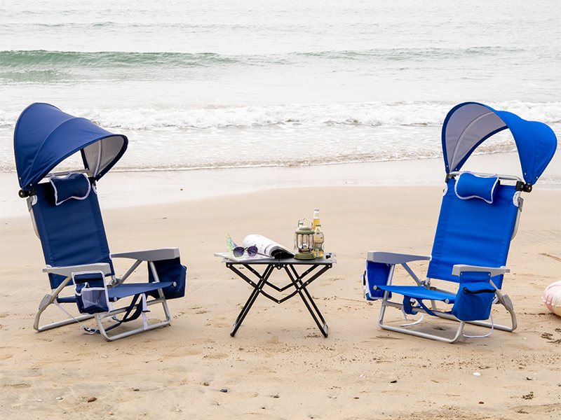 Amazon.com : Romswi Extra Wide Beach Chair with Canopy Shade, 1