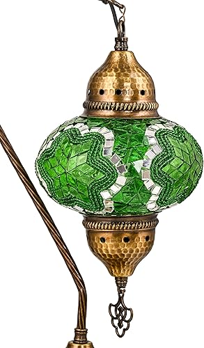 Miniatura 4 de Lámpara turca marroquí estilo Tiffany hecha a mano con mosaico colorido para escritorio, mesita de noche, cuello de cisne, pantalla con cuerpo de