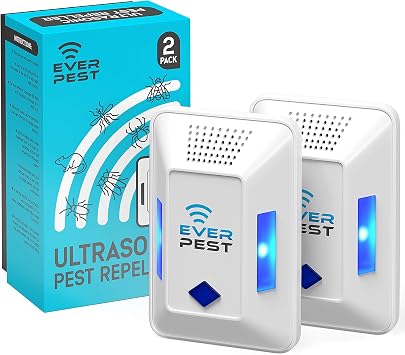 Ultrasonic Pest Repeller Plug in - 2 Pack Device to Control Repels Cockroach Cricket Bug Flea Fruit Flies Deterrent, Ultrasound Insect Mice Roach Rat Scorpion Bat Squirrel Rodent Spider Wasp