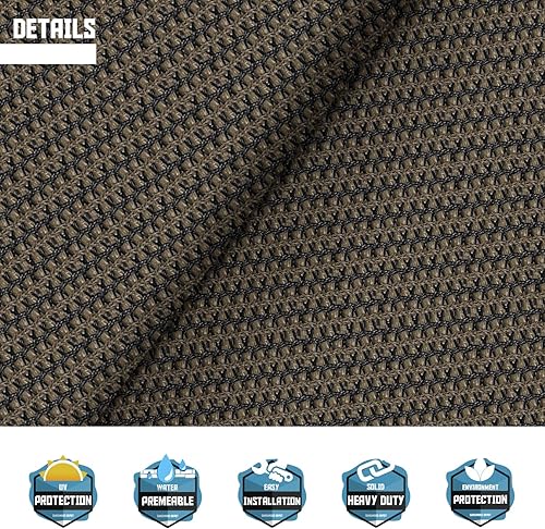 Miniatura 4 de Tang toldo de sol, velas de sombra 180GSM HDPE Equilateral Triángulo Permeable Toldo estándar comercial personalizable, Marrón