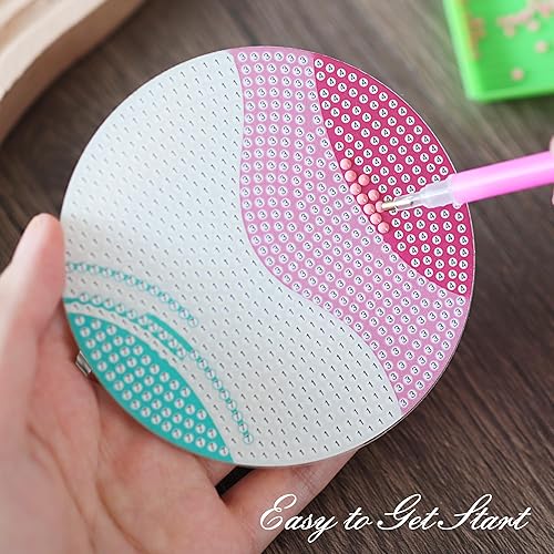 Miniatura 3 de Temlum 6 posavasos de pintura de diamante con soporte, kits de posavasos de arte de diamante para principiantes, kit de pintura de diamantes