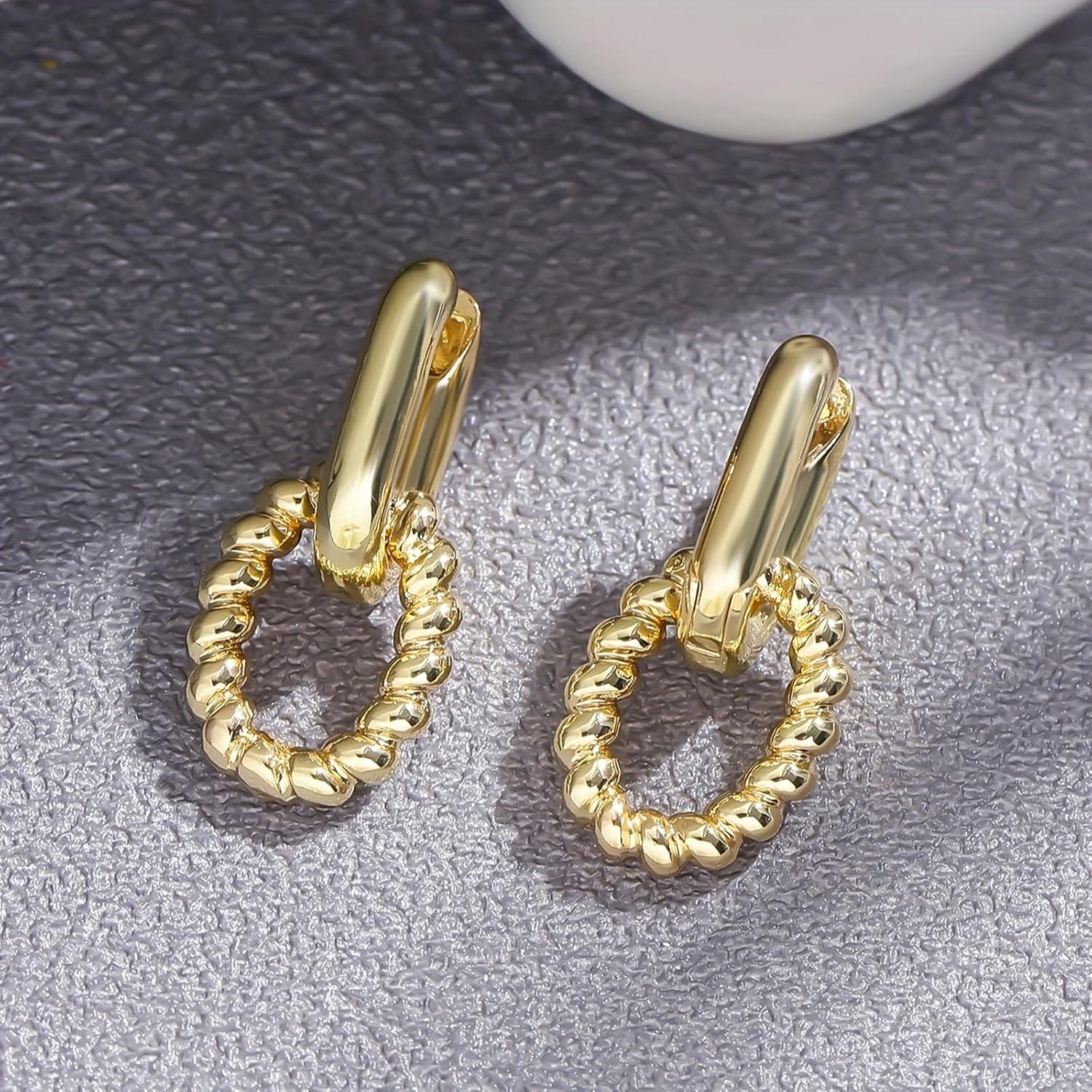 Gold Chain Link Earrings for Women Paperclip Dangle Drop Earrings Link Chain Huggie Statement Formal Earrings Jewelry Gifts - Image 5