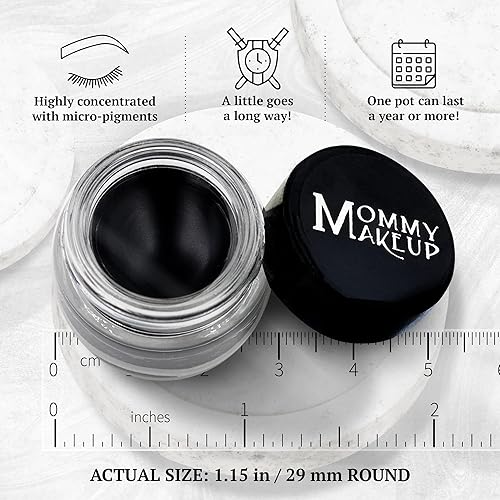 Miniatura 6 de Mommy Makeup Delineador de ojos de gel impermeable con micropigmentos semipermanentes, a prueba de manchas, de larga duración, sin parabenos, color