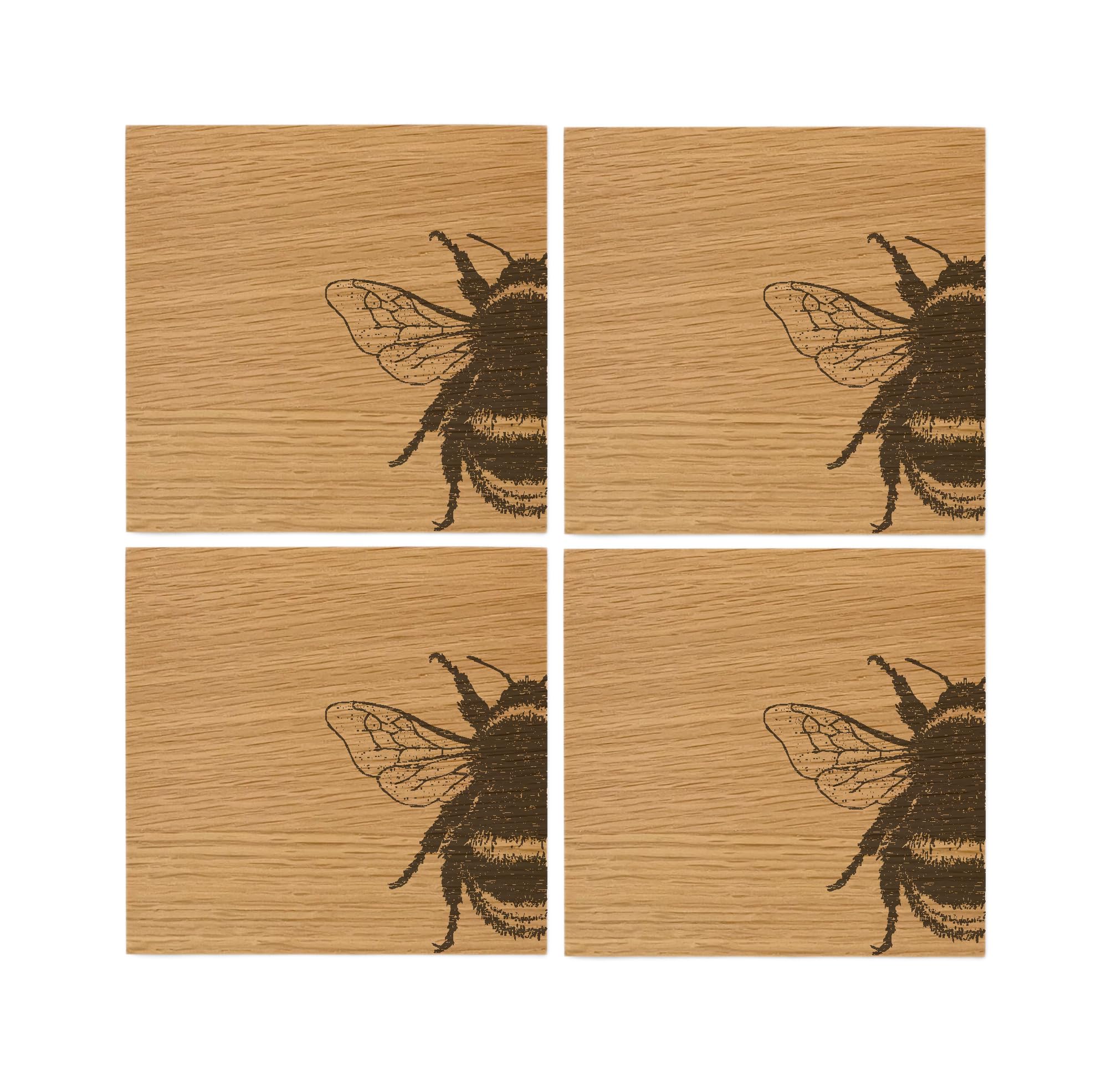 Dessous de verre Bee chêne massif : l'idée cadeau idéale pour une crémaillère ou une fête