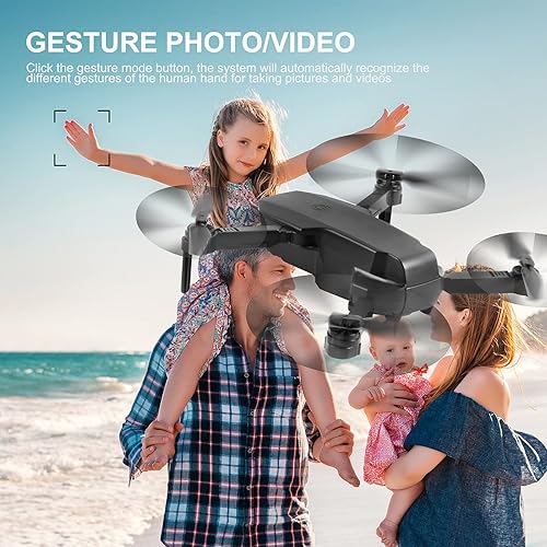 Miniatura 5 de Dpofirs S3 Folding Drone Dual Camera Aerial Photography RC Quadcopter Drone Helicopter Toy for Children Adults Rc Quadcopter for Beginners(Black)