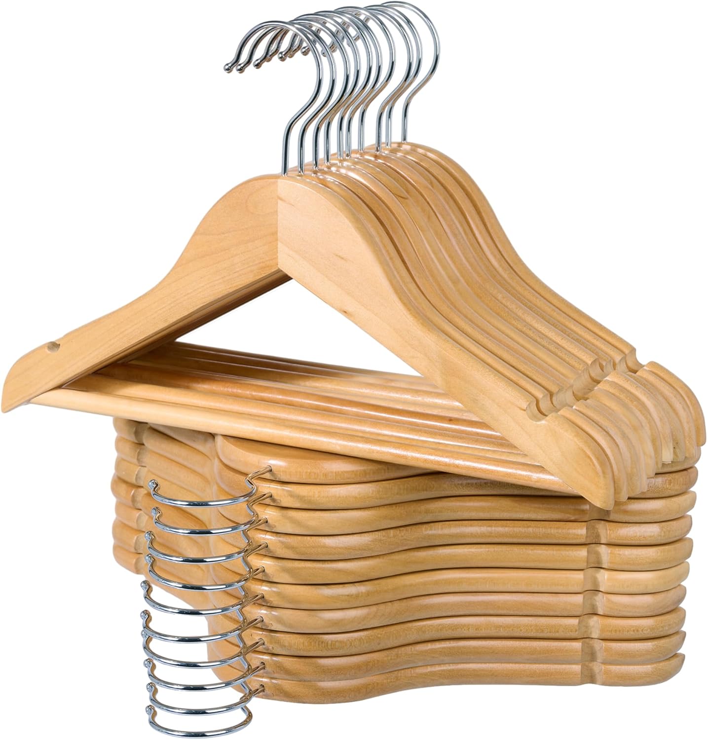 JS HANGER Kids Wooden Hangers 20 Pack, Solid Wood Baby