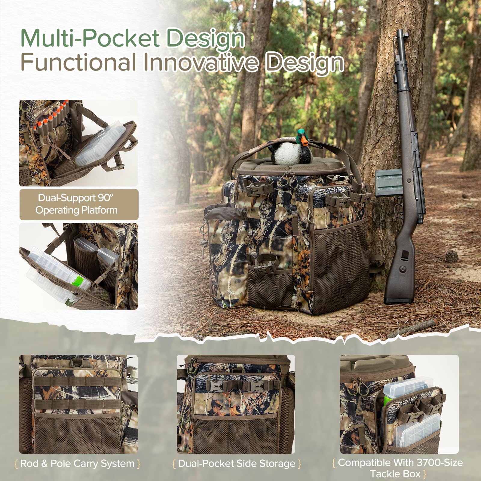 Hunting Bucket Backpack - Seat & 5-Gallon Carrier -5