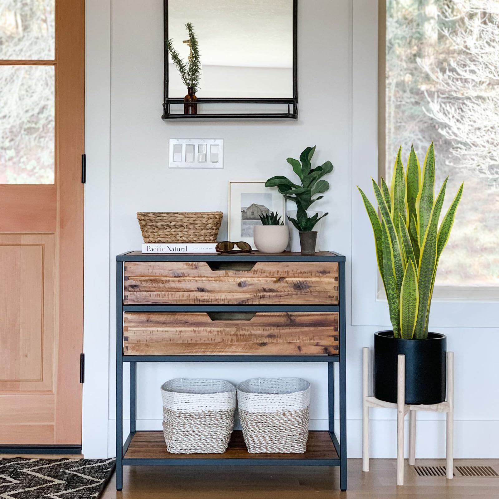 2er-Set Sansevieria Kunstpflanze groß Künstliche Schlangenpflanze 73 cm Wohnzimmer Pflanze Zimmerpflanzen für die Inneneinrichtung im Freien Künstliche Pflanze für den Heimgarten Bürodekoration