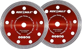 2 RDXMAX ® 115mm Diamond Cutting Discs for Angle Grinder |Super Thin Fast, Clean Cut on Porcelain, Granite, Marble, Concrete, Tiles, Stones, Bricks and Ceramics 4.5" Wheel (Thin 1.4mm)