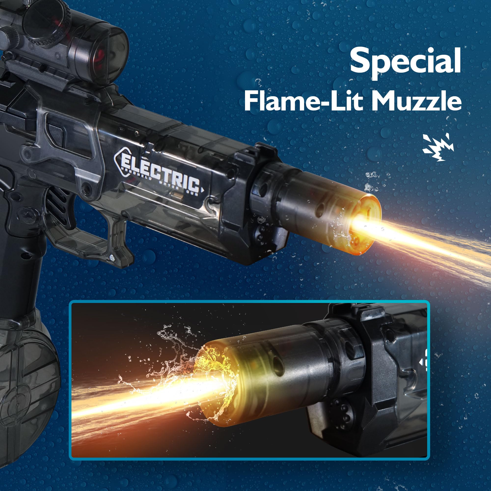 Naldoxyn Electric Water Gun for Kids Ages 8-12-Automatic Water Gun-Super Soaker with Automatic High Power,Beach Toys for Summer Outdoor Fun,Perfect Pool and Water Guns Play (Black)