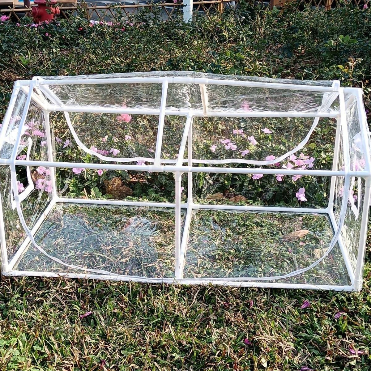 WIOLEビニール温室 ガーデンハウス 温室ハウス ビニールハウス ガーデン温室 側面を開く可能 ビニールカバー付き 植物観察 屋外