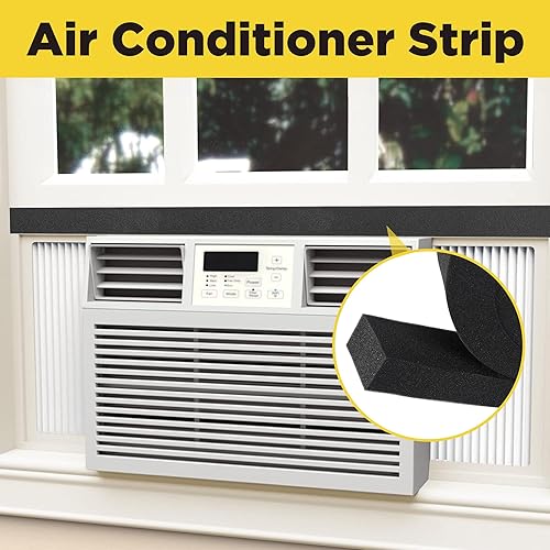 Miniatura 4 de Tlswshsy Cinta de espuma de aire acondicionado de 2 pulgadas x 6.5 pies, 3 tiras de sellado de espuma no adhesiva con punto de pegamento para sello